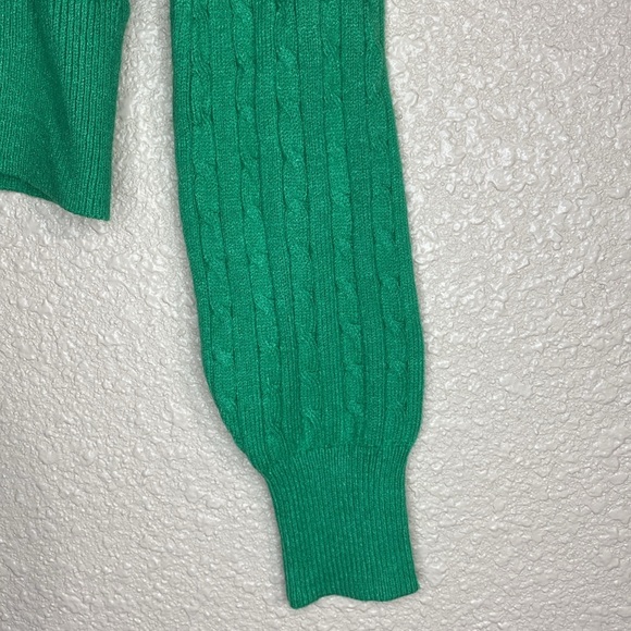 Jessica Simpson Green Cable Knit V-Neck Sweater NWOT Size M - Picture 3 of 9